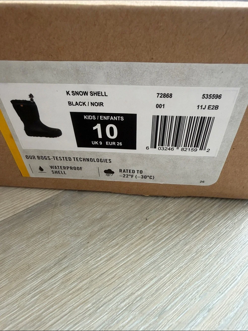 Bogs Kids Black Waterproof Snow Boots with Toggle